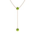 thumbnail image 1 of Angara Collier Péridot Naturel - Collier Style Lariat Péridot Rond 1.9 ct en Or Rose 14K pour Femmes, 1 of 8