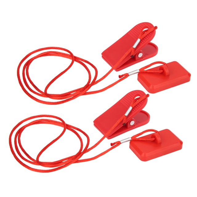 2 piezas de interruptor de seguridad para máquina de correr, llave magnética de bloqueo, accesorio universal, clip rectangular