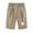 Khaki, variant on Solid Straight Leg Bermuda Shorts for Women Knee Length Cotton Elastic Waist Casual Heart Printed Loungewear Short with Pockets