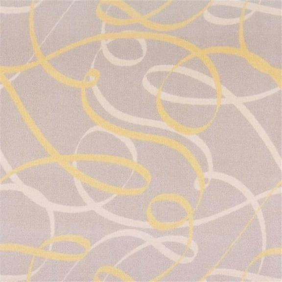 Joy Carpets 1746D-04 Playful Patterns Ribbons Rectangle Childrens Area Rugs  04 Yellow - 7 ft. 8 in. x 10 ft. 9 in.