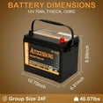 thumbnail image 4 of Autocessking Platinum AGM 12V Automotive Battery BCI Group 24F 70AH 710 CCA, Premium Maintenance Free AGM Car Batteries Top Post for Cars, 36 Months Warrantly, 4 of 8