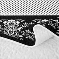 thumbnail image 5 of Erosebridal Hippie Damask Quilt Full, Boho Zebra Print Full Bedspread Sets, Black White Beige 3 Pieces, 1 Coverlet and 2 Pillowcases, 5 of 7