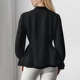 thumbnail image 6 of GUACER Fashion Womens Long Sleeve Tops Peplum Blouses V Neck Button Front Lace Trim Office Casual Outfits, 6 of 9