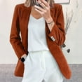 thumbnail image 3 of CILENON Womens Jackets Dressy Casual Womens Ladies Cardigan Temperament Slim Solid Color Casual Small Suit Jacket (Orange,XXL), 3 of 5