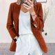 thumbnail image 2 of Chaqueta Elegante Cárdigan para mujer, temperamento, delgado, color sólido, informal, pequeño traje, chaqueta,blazer moda（Anaranjado， XXL), 2 of 5