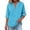 Light Blue, variant on Fgnfyis Womens T Shirts Casual Button Down V Neck Blend Short Sleeve Blouse Loose Fit Tunic Summer Womens Tops Sky Blue XL
