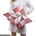 thumbnail image 5 of Ambesonne Geometric Fabric by the Yard Upholstery, Halved Striped Triangles, 5 Yards, Coral Pink and Dark Grey, 5 of 5