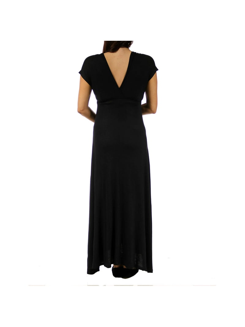 24/7 Comfort Apparel Women's Faux Wrap Maxi Maternity Dress, V-Neck,  Lightweight - Walmart.com