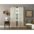 thumbnail image 3 of Archaeo Fragmented Geometric Embroidery Mid-Century Modern Natural Blend Curtain, 50" x 84" Panel, Gold/Linen, 3 of 8
