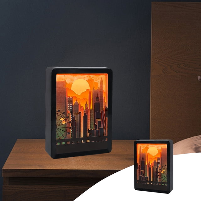 3-D Paper Carving Night Light,Stereo C-reative USB Charging Paper-Cut Light,Night Lamp