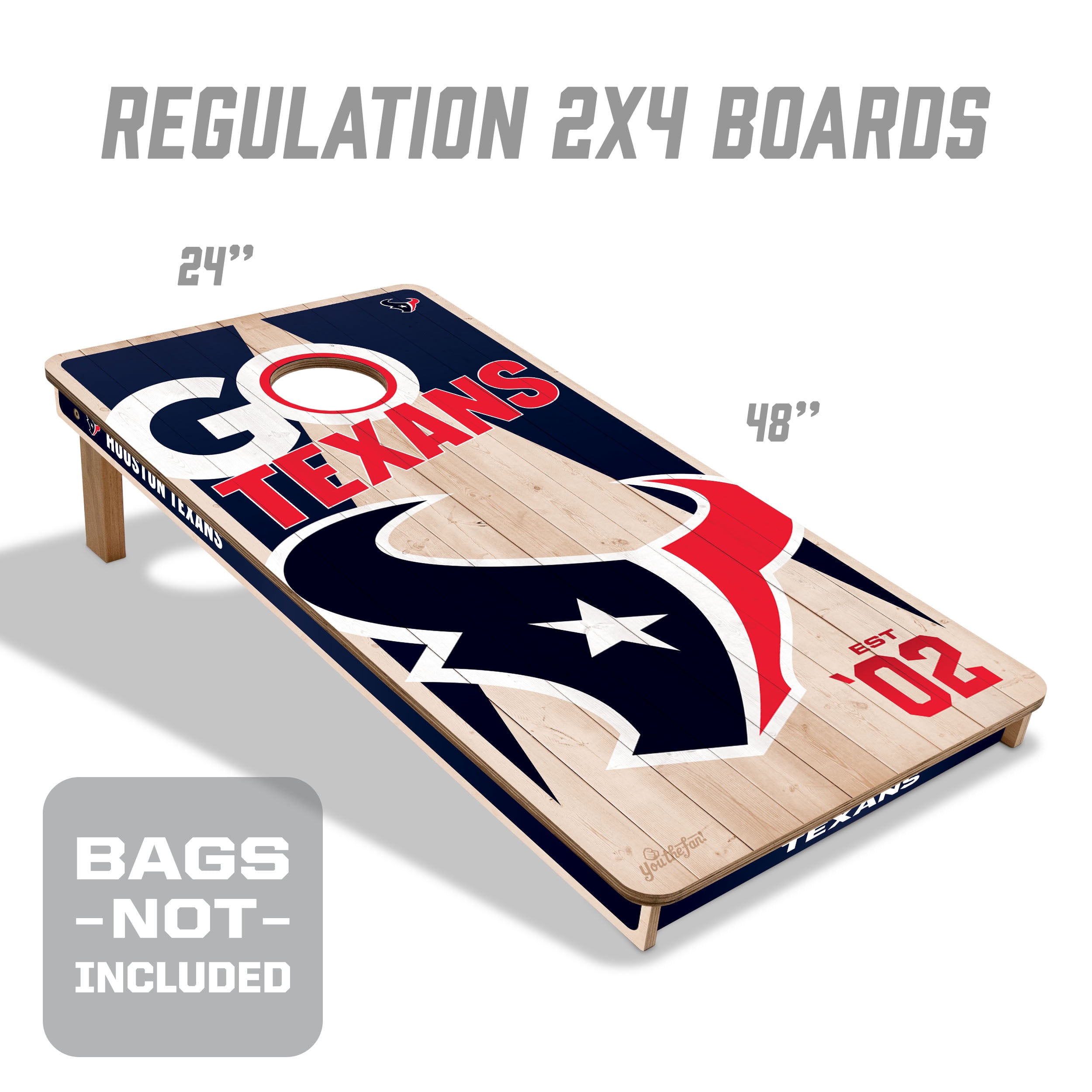 YouTheFan NFL Houston Texans 2' x 4' Cornhole Game No Bags