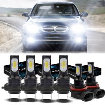 H7 Headlights for 2002 2003 2004 2005 2006 BMW 328i 325xi 330xi 6500K White H7 High/ Low Beam H11 Fog light Bulbs,6pc