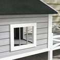 thumbnail image 6 of PawHut Small/Medium Dog House with Porch for Expansive Size, Wooden Elevated Dog Shelter, 67", Gray, 6 of 9