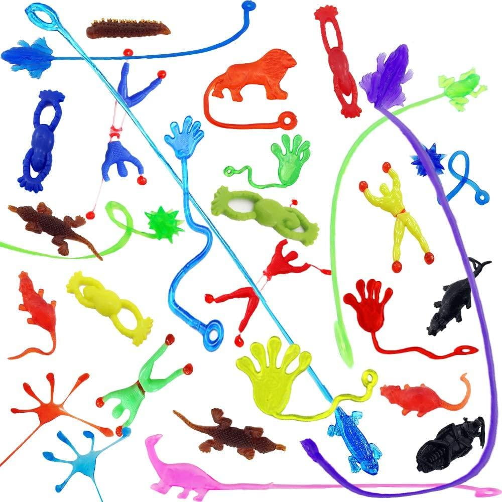 Sc0nni 72 Pieces Vinyl Stretchy Sticky Toy Assortment Including 12