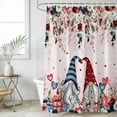 thumbnail image 6 of Pink Valentine's Day Shower Curtain Set - Extra Long 72" x 96" Washable Bathtub Curtain with 12 Hooks, Spring Floral Eucalyptus Leaves Gnomes Waterproof Fabric Shower Curtains for Bathroom Décor, 6 of 6