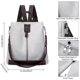 thumbnail image 2 of Mochila de PU para mujer, bolso de hombro convertible para viaje, de diseñador, informal, para universidad, 30x29x12cm, 2 of 7