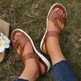 thumbnail image 4 of Nmnitkp Sandals Women Arch Support Durable Sandals Women's Flat Sandals, Comfort Elastic Slip-on Light Weight Slingback Casual Walking Sandals, 4 of 9