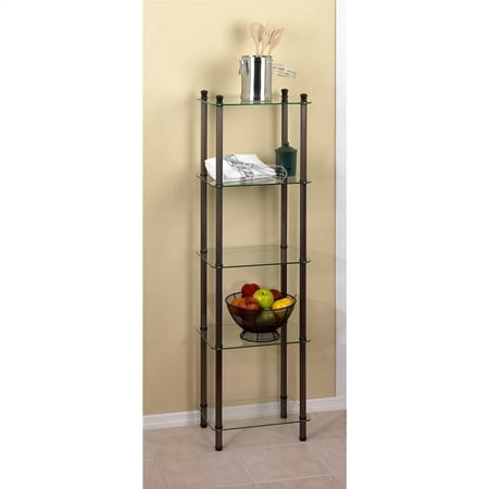 5 Shelf Oil Rubbed Bronze Tower L Etagere Walmart Com Walmart Com