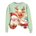 thumbnail image 4 of Kaprioy Womens Cute Christmas Sweatshirts Oversized Long Sleeve Casual Knit PulloverFall Fashion Clothing Tunic Tops Light Green, M, 4 of 6