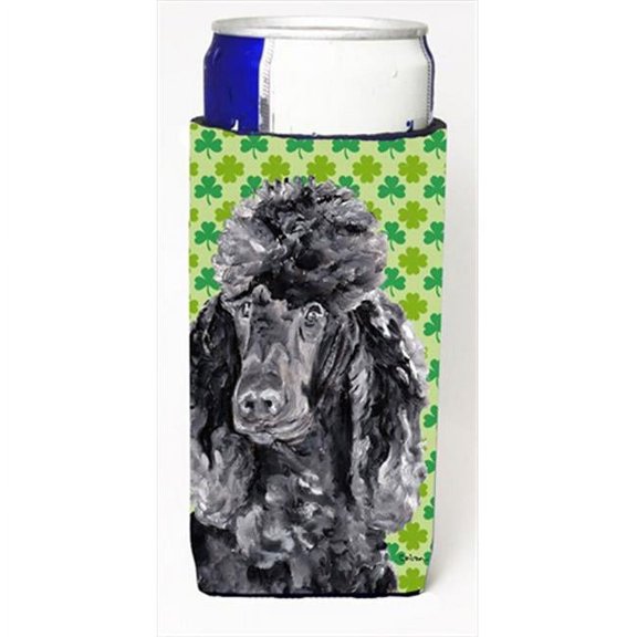 Black Standard Poodle Lucky Shamrock St. Patricks Day Michelob Ultra bottle sleeves Slim Cans 12 Oz.