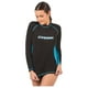 thumbnail image 2 of Playera Negro-Aqua Mujer CRESSI  Rash Guard Manga Larga XXL, 2 of 3