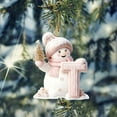 thumbnail image 2 of Moocorvic Acrylic 26 Initial Letters Christmas Snowman Ornament Christmas Tree Hanging Ornament Party Favors Decor, 2 of 6