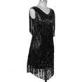 thumbnail image 7 of inhzoy Women's V Neck Shiny Sequins Tassel Latin Dance Dress, 7 of 7