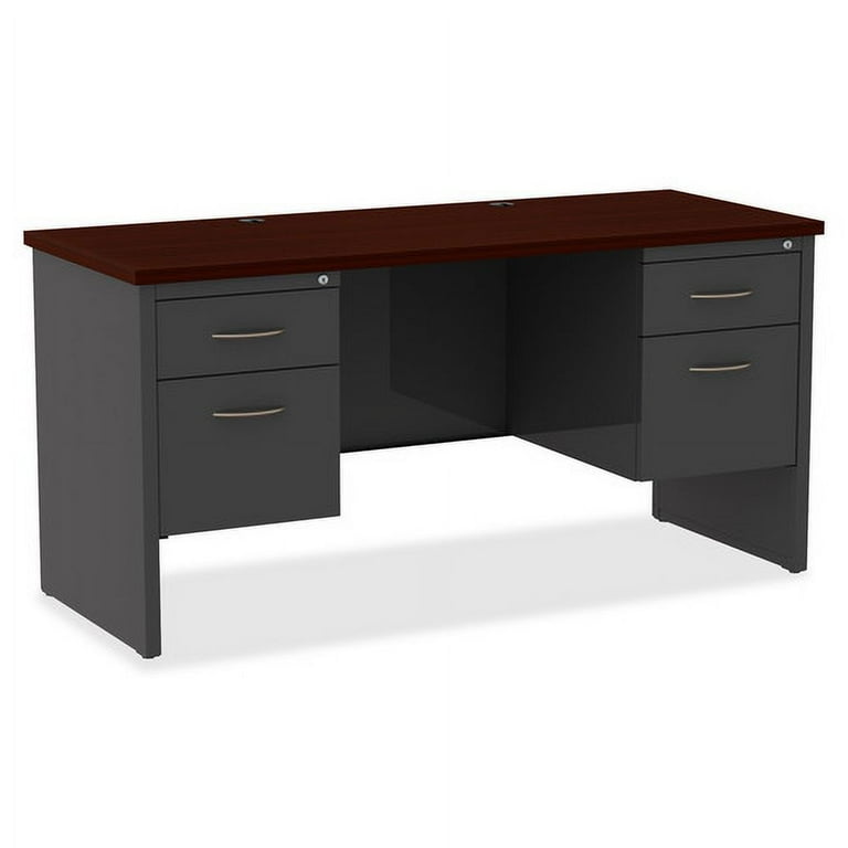 Lorell Fortress Modular Series Double-pedestal Credenza - 60 Lorell Fortress Modular Series Double-pedestal Credenza - 60
