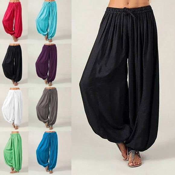 Womens Lady Hippie Aladdin Pants Gypsy Harem Trousers Elastic Baggy Harem Pants