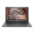 thumbnail image 2 of HP Chromebook 14-db0002ca - AMD A4 - 9120C / up to 2.4 GHz - Chrome OS - Radeon R4 - 8 GB RAM - 64 GB eMMC - 14" 1366 x 768 (HD) - IEEE 802.11b, IEEE 802.11a, IEEE 802.11g, IEEE 802.11n, IEEE 802.11ac, Bluetooth 4.2 - Wi-Fi 5 - chalkboard gray, resin texture with registered IMR keyboard deck and base, 2 of 6