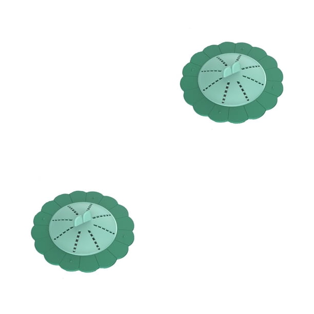 Advancent Cubierta de drenaje de piso de silicona portátil extraíble desodorizante filtro de pelo de repuesto de colador colorido encantador Verde 2piezas