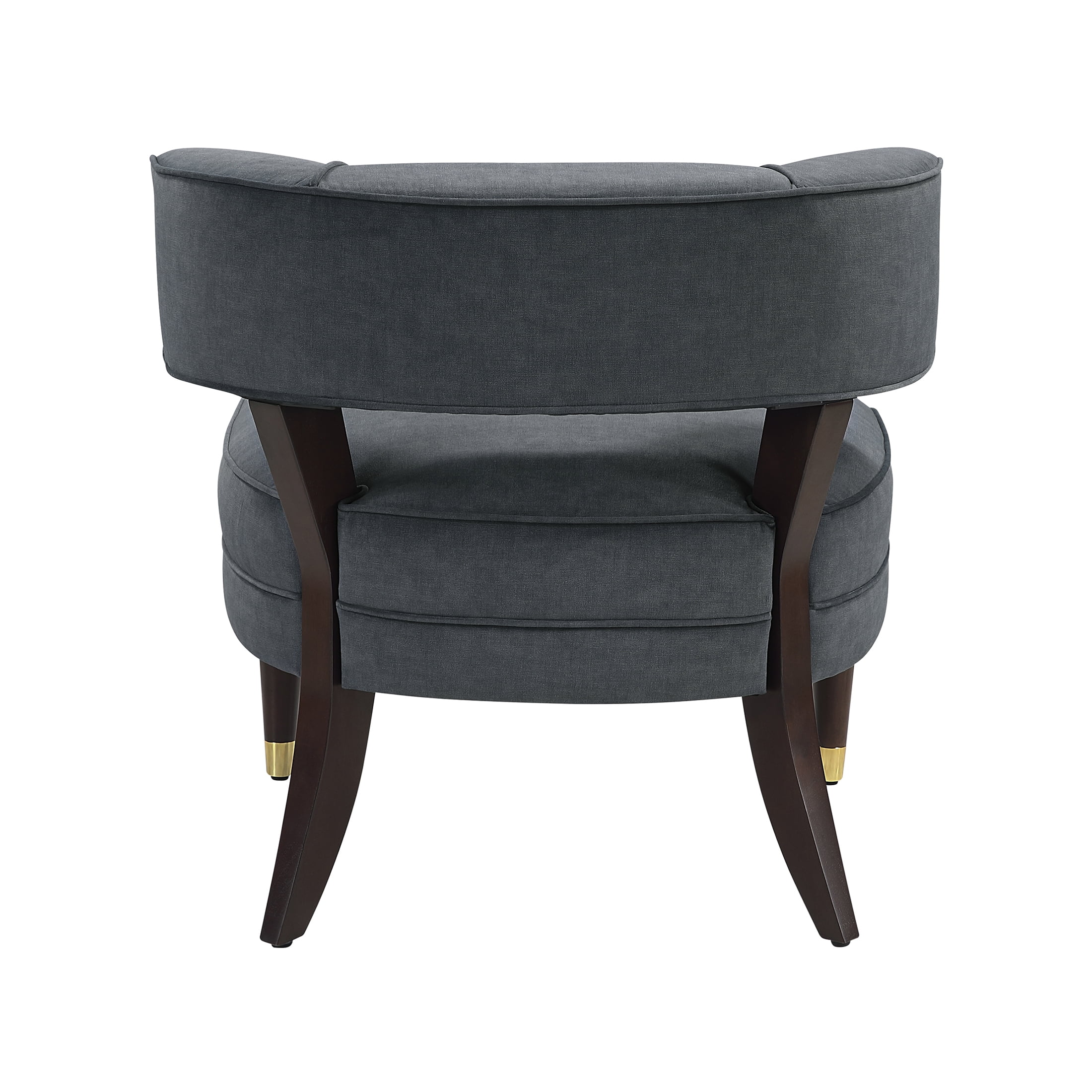 OakvillePark Rowanleigh Velvet Curved Back Accent Chair, Dark Gray