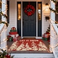 thumbnail image 1 of Feltree Christmas Welcome Mat, Let It Snow Christmas Tree Design Non-Slip Holiday Doormat for Entryway, Front Door, Porch - 24x16 Inch Festive Decor Rug, 1 of 7