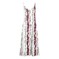 thumbnail image 4 of ClodeEU Women's Printed V Neck Sleeveless Spaghetti Strap Summer Loose Tunic Maxi Dress Red,Womens Plus M, 4 of 5