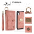 thumbnail image 2 of iPhone XR Leather Flip Case Cover,iPhone XR Zipper Wallet Case for Women and Men, Dteck [14 Card Holder][Zipper][Magnetic Detachable] Wallet Folio Case Leather Pouch for iPhone XR (6.1 inch), Pink, 2 of 10