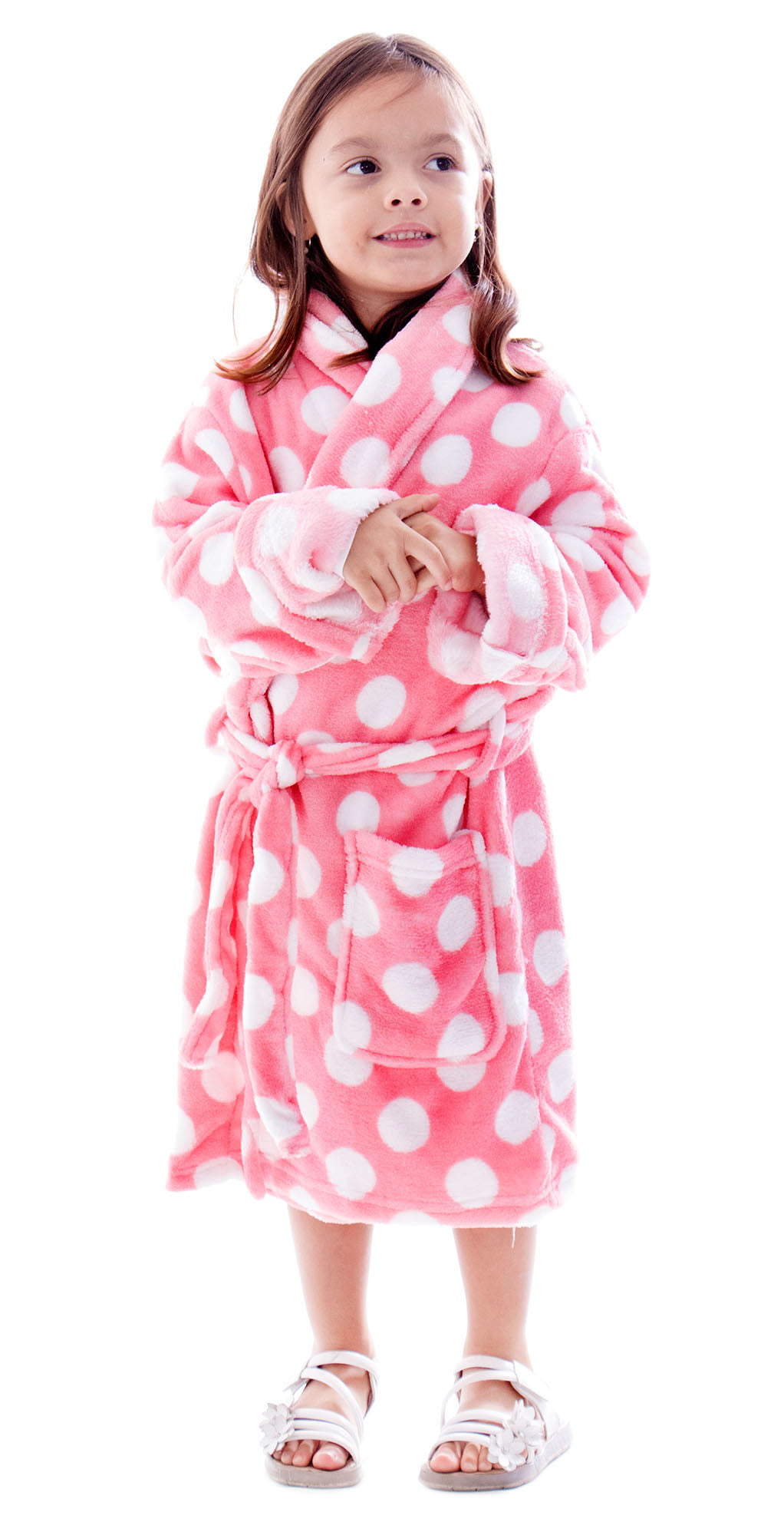 Dora Sparkles Robe Toddler Girls 2T Polka Dot Plush Fleece Bathrobe 