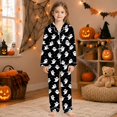 thumbnail image 2 of CONZONE Halloween Pajamas for Toddler Girls Printed Long Sleeve Button Down Tops and Pants Hallowmas Loungewear Soft 2 Piece Girls Pjs Set Size 3-4 Years, 2 of 4