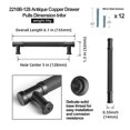 thumbnail image 3 of Goo-Ki 5"(128mm) Hole Center Knurled Matte Black Kitchen Cabinet Handles, Closet Classic Zinc Alloy Cabinet Pulls Dresser Handles for Bedroom, 6 Pack, 3 of 9