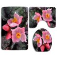 thumbnail image 1 of Juego de alfombras de baño ABPHQTO Flora rosa 3 piezas Alfombra de baño Alfombra de contorno y tapa de inodoro, 1 of 2