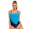 thumbnail image 1 of Traje de baño deportivo de una pieza de color a juego, traje de baño sexy sin espalda para mujer, 1 of 6