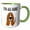 Green/White, variant on 3drose, Funny Cute Basset Hound Dog Im All Ears Pun, 11oz Two-tone Green Mug