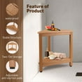 thumbnail image 2 of Naipo Shower Stool HDPS Corner Stool for Shaving Legs, Waterproof Shower Foot Stool Bathroom Bench with Non-Slip Feet, Durable/Stable Bench, Teak, 2 of 9