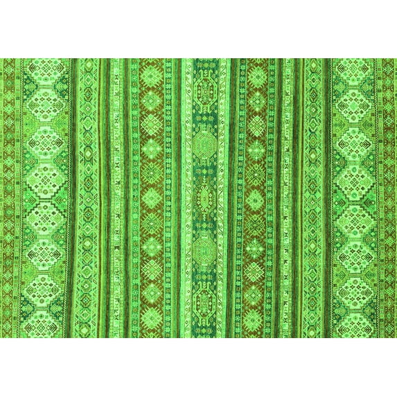 Ahgly Company Indoor Rectangle Abstract Green Modern Area Rugs, 7' x 10'