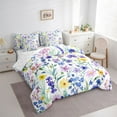 thumbnail image 3 of Castle Fairy Teenagers Spring Garden Flowers Twin Bedding Sets 7-Piece,Vintage Chic Floral Bedding Comforter Set Microfiber,Watercolor Purple Blossoms Breathable Sheet Sets,Breathable Home Decor, 3 of 8