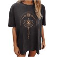 thumbnail image 2 of Pntutb Blusa de manga corta con estampado de calavera, sol y luna, estilo vintage, para mujer Pntutb Pntutb-3080, 2 of 9