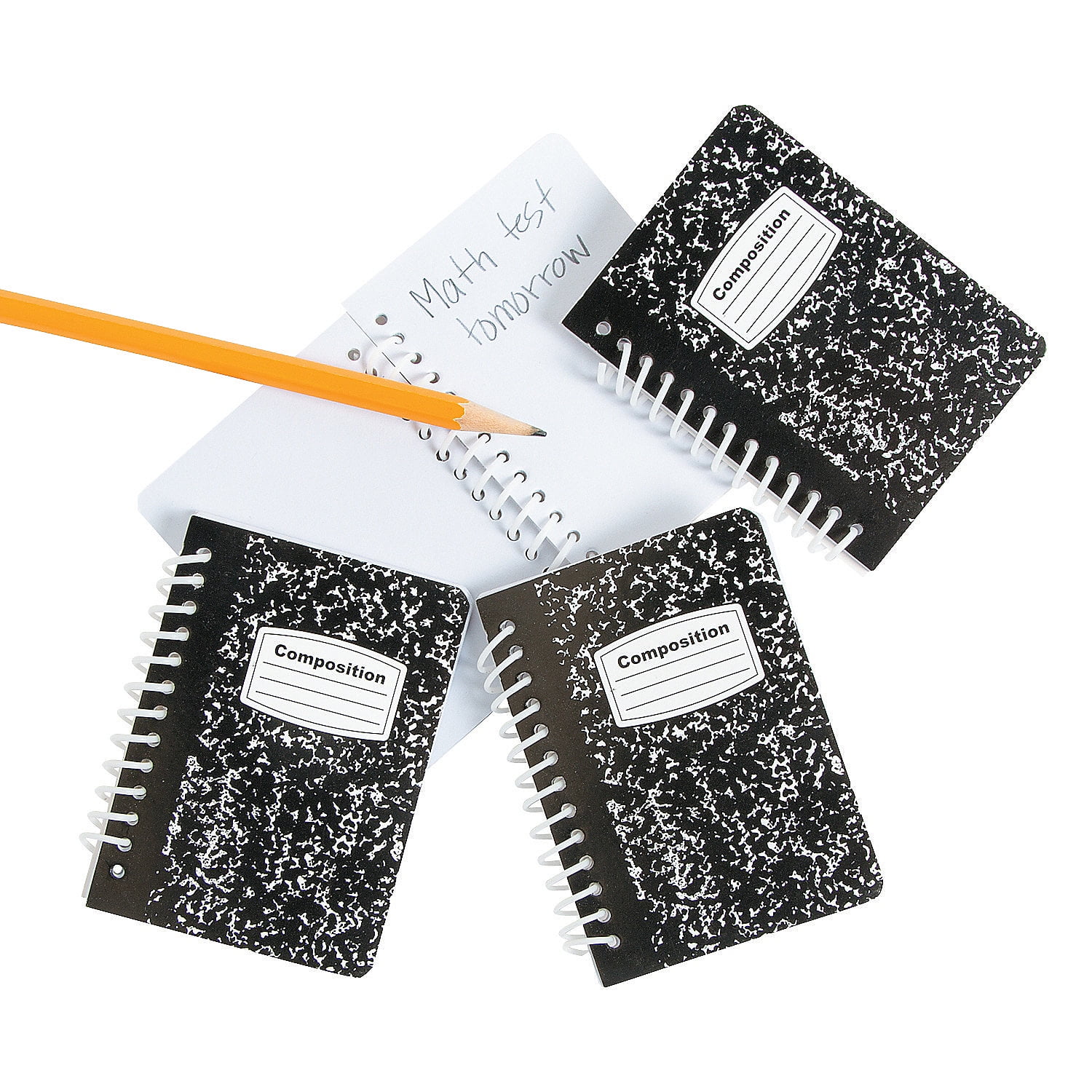 B&W Spiral Notepads Party Favors 24 Pieces