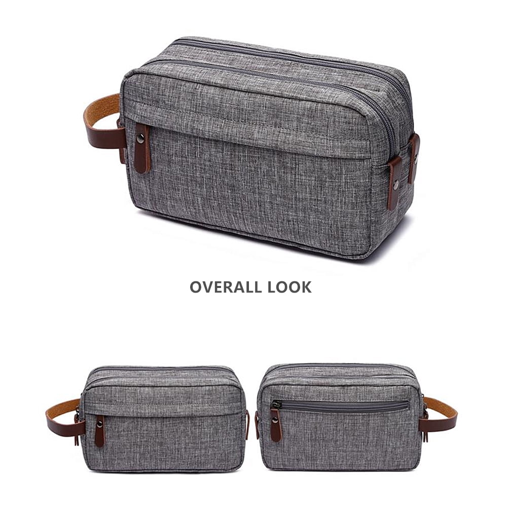 Muka Toiletry Bag for Men, Hanging Travel Dopp Kit, Shaving Bag for Toiletries Accessories-Grey
