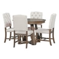 thumbnail image 6 of 5 Piece Round Dining Table Set, Atumon Dining Room Set with Extendable Table and 4 Cushioned Chairs, Wood Dining Table Set for 4, Farmhouse Dining Table Set for Kitchen Dining Room Apartment, Walnut, 6 of 10