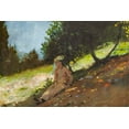 thumbnail image 2 of Homer, Winslow 32x23 White Modern Wood Framed Museum Art Print Titled - Shepherdess Resting, 2 of 4