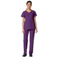 thumbnail image 1 of Maevn Red Panda Women's Curved Mock Wrap Top & Full Elastic Cargo Pant Scrub Set, 1 of 5